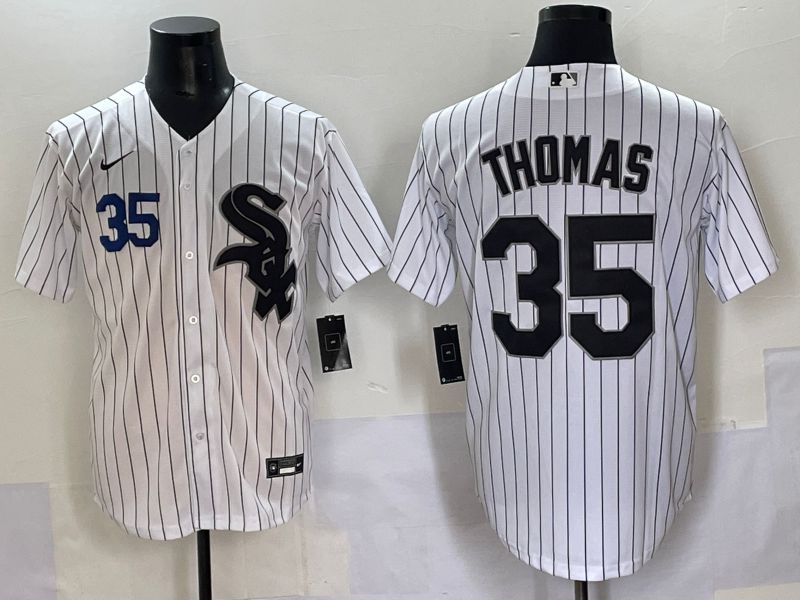 Men 2025 Chicago White Sox #35 Thomas White Stripe Game Nike MLB Jersey style 4->chicago white sox->MLB Jersey